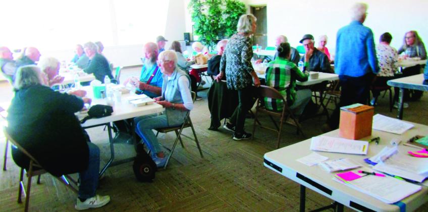 Greenhorn Valley seniors gather on Tuesdays to enjoy a hot lunch and each other’s company at the VFC/SRDA lunches Photo by Shirley Pigg