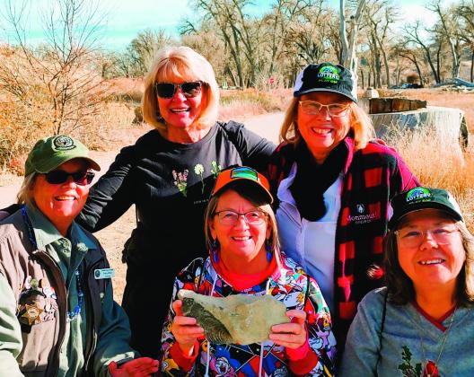 Local First Day and Modern Senior Hikers -top row, L-R, Deb Campbell and Fran Holliday. Second row, L-R, Terry Wise, CPW Volunteer; DeDe Downs, Organizer for The Modern Senior Hikers (out of the Greenhorn Valley); and Karoleen Weber. Courtesy Photo