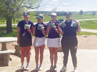 Pueblo County Hornet Invite winners (from left to right) Olivia Donlon, Kenzie Nielson, Kelsy Stribling, Emma Garcia Courtesy Photo