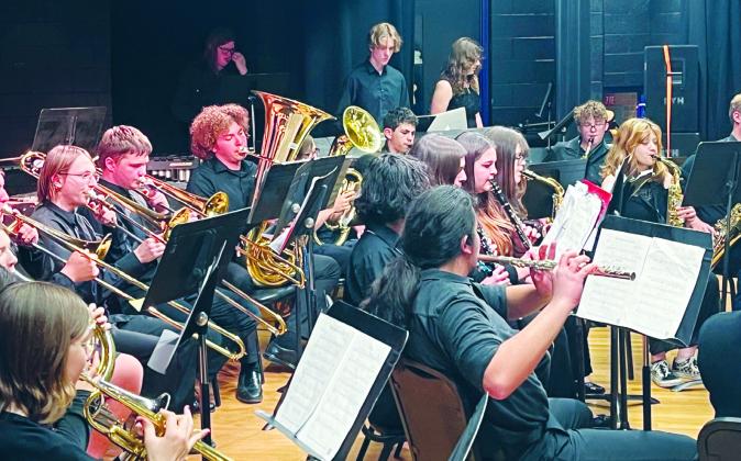 Rye High School Band entertains at local K12 Art Show Thursday evening Photo by Kacie Anglin